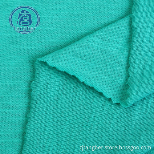 100% spun polyester slub jersey fabric for tshirts